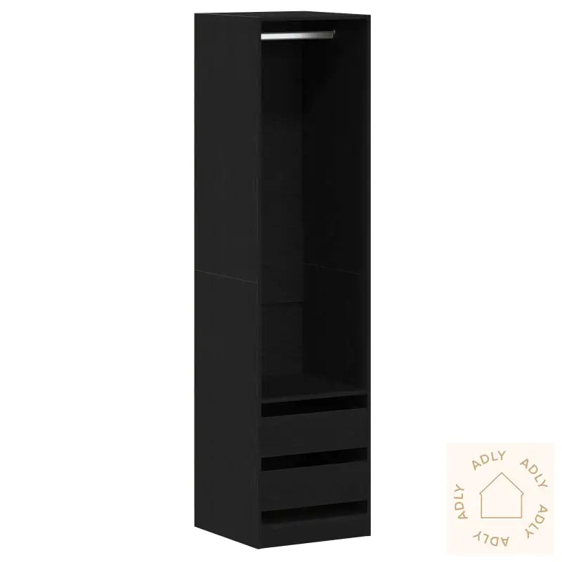 Garderobe I Svart Eik 50X50X200 Cm Laget Av Tre