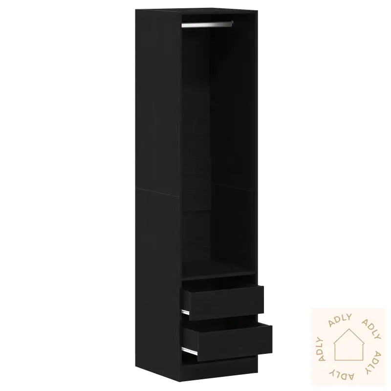 Garderobe I Svart Eik 50X50X200 Cm Laget Av Tre