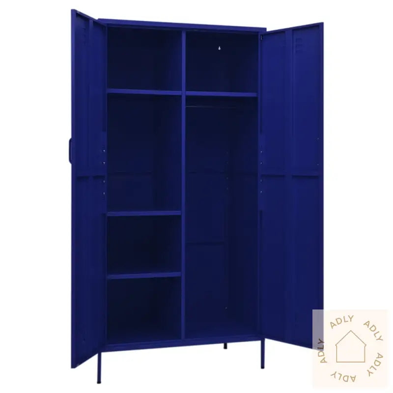 Garderobe Marineblå 90X50X180 Cm Stål