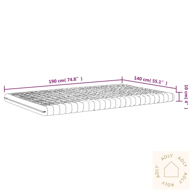 Skummadrass Hvit 140X190 Cm 7-Zone Hardhet 20 Ild