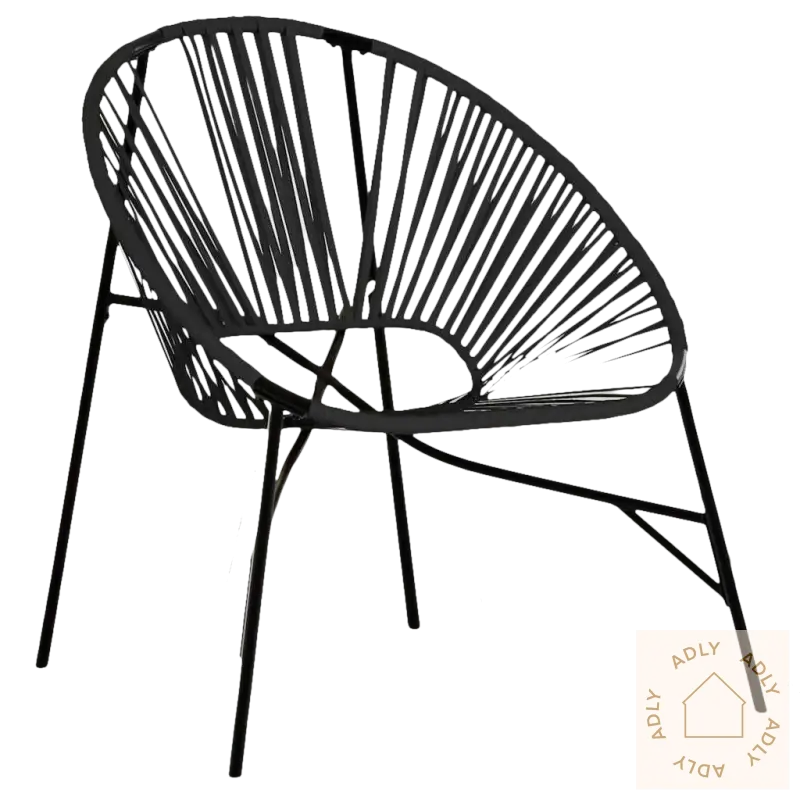 Black woven egg chair for komfortabel hageeggstol og stilige hagemøbler til hjemmet