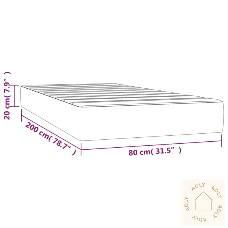 Madrass Med Pocketfjær Gråbrun 80X200X20 Cm Stoff