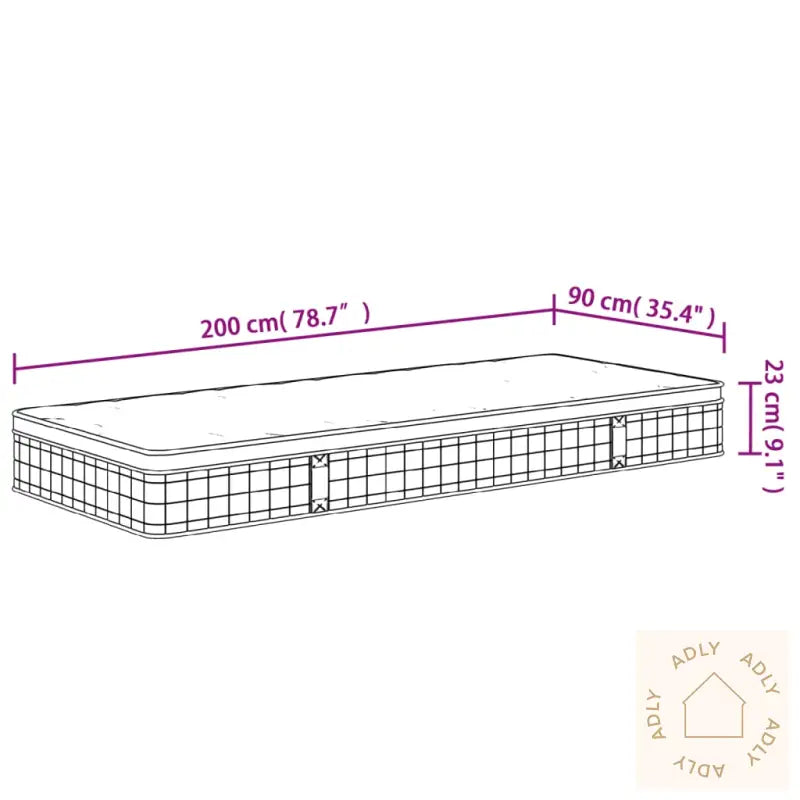 Madrass Med Bonnellfjær Middels 90X200 Cm