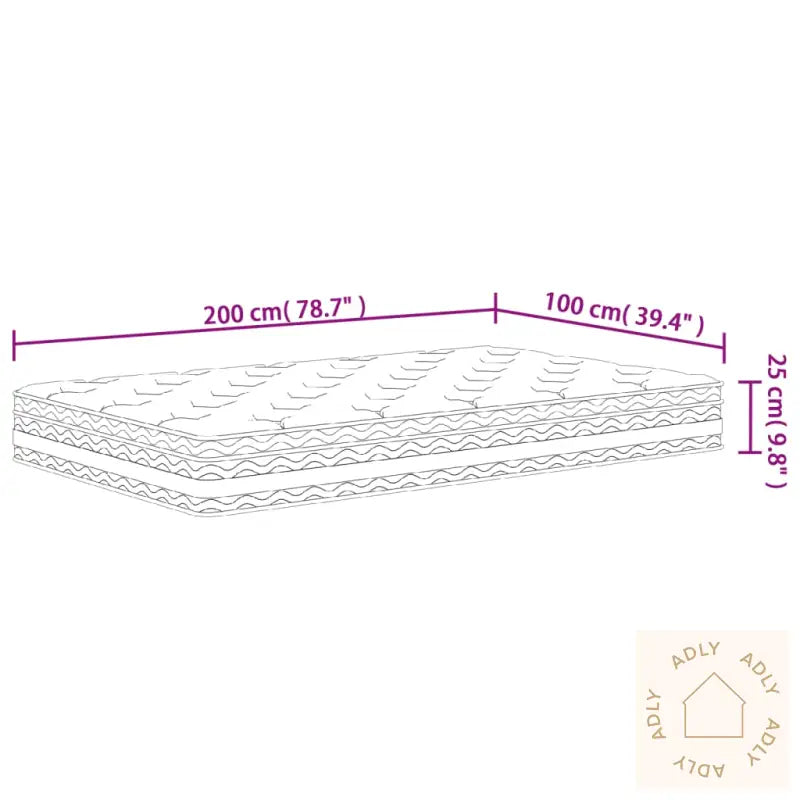 Madrass Med Pocketfjær Middels 100X200 Cm