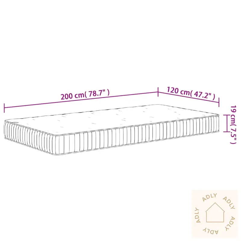 Madrass Med Pocketfjær Middels 120X200 Cm