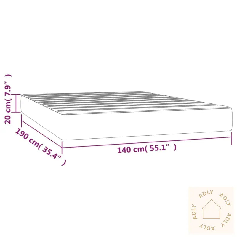 Madrass Med Pocketfjær Gråbrun 140X190X20 Cm Stoff