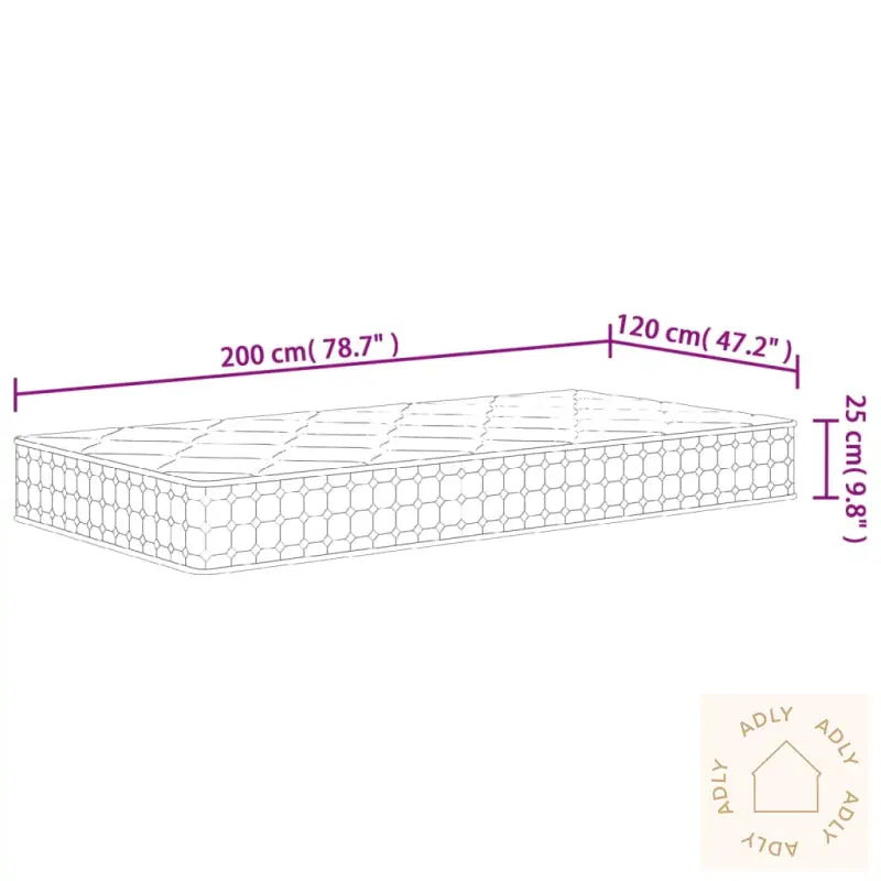 Madrass Med Pocketfjær Middels 120X200 Cm