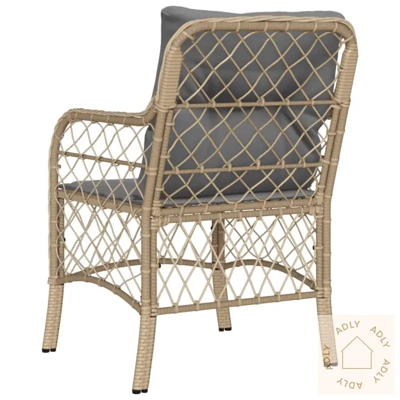 Hagestoler Med Puter 2 Stk Blandet Beige Polyrotting