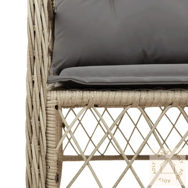 Hagestoler Med Puter 2 Stk Blandet Beige Polyrotting