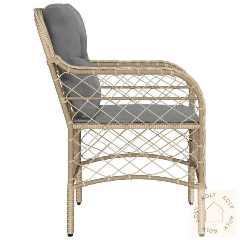 Hagestoler Med Puter 2 Stk Blandet Beige Polyrotting