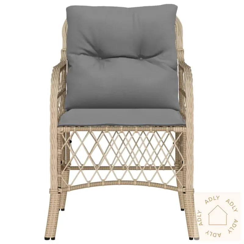 Hagestoler Med Puter 2 Stk Blandet Beige Polyrotting