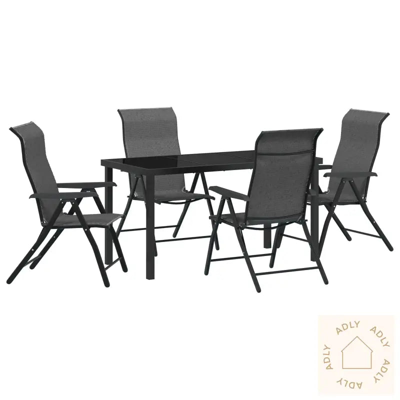 5-Delt Hage Dining Set Grå Poly Rattan