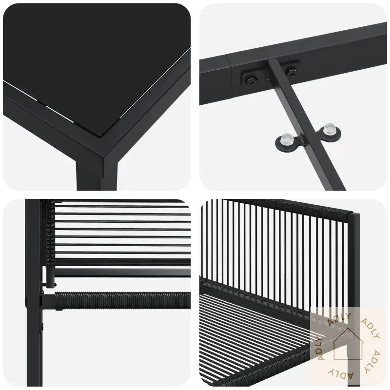 5-Delt Hagemøbelsett Svart Poly Rotting