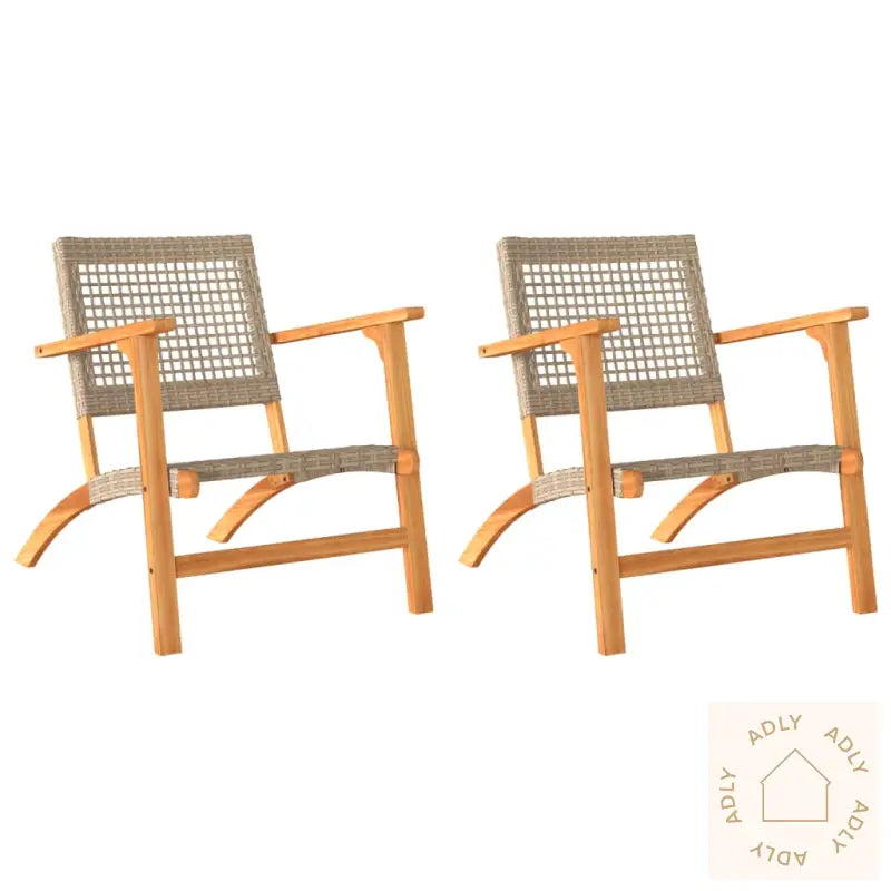 Hagestoler 2 Stk Beige Polyrotting Og Akasie