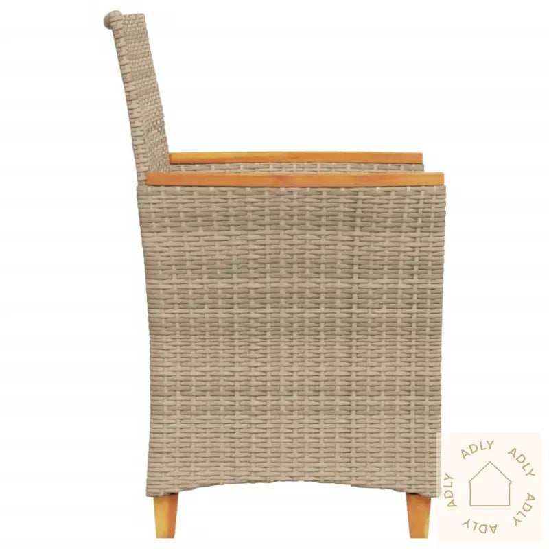 Hagestoler Med Puter 2 Stk Beige Polyrotting Og Heltre