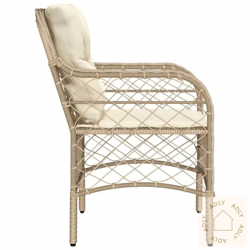 Hagestoler Med Puter 2 Stk Beige Polyrotting