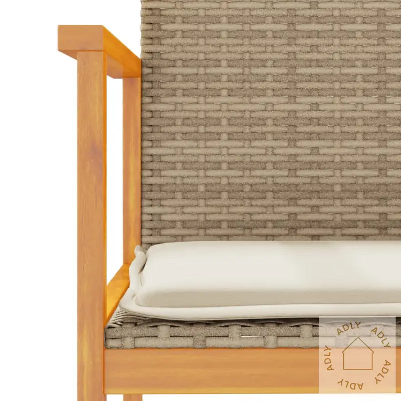 Hagestoler Med Puter 2 Stk Beige Polyrotting Og Heltre