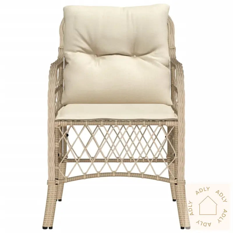 Hagestoler Med Puter 2 Stk Beige Polyrotting