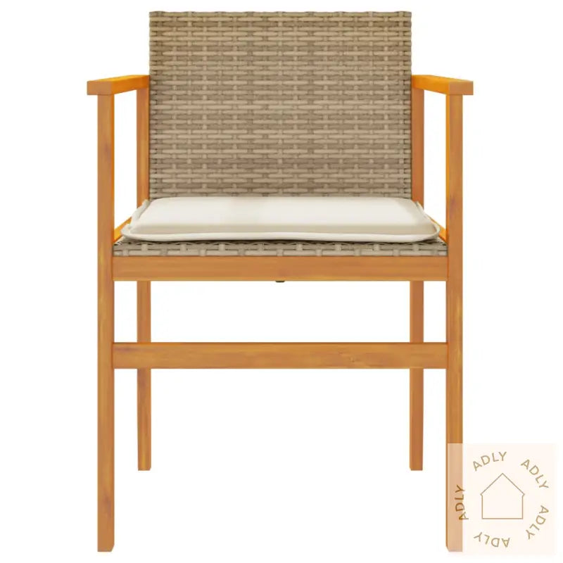Hagestoler Med Puter 2 Stk Beige Polyrotting Og Heltre