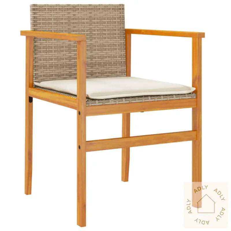 Hagestoler Med Puter 2 Stk Beige Polyrotting Og Heltre
