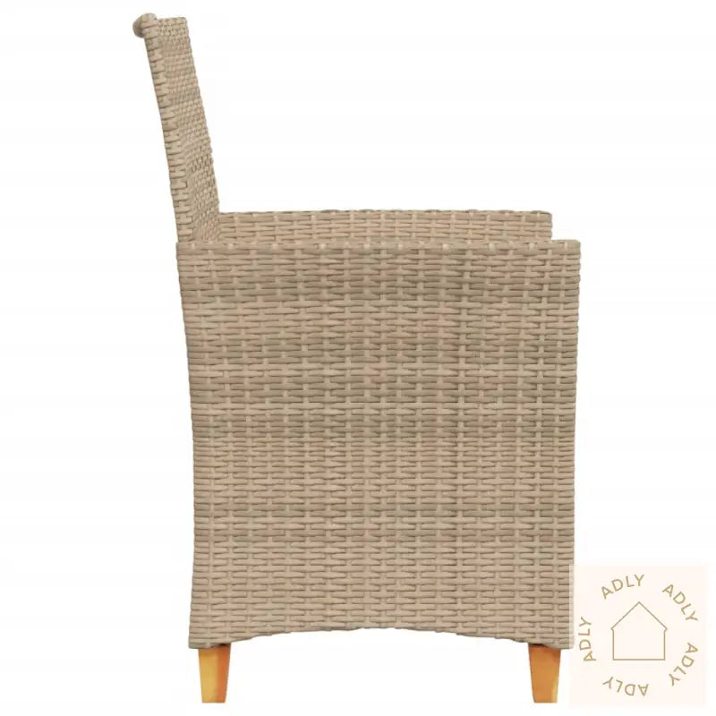 Hagestoler Med Puter 2 Stk Beige Polyrotting Og Heltre