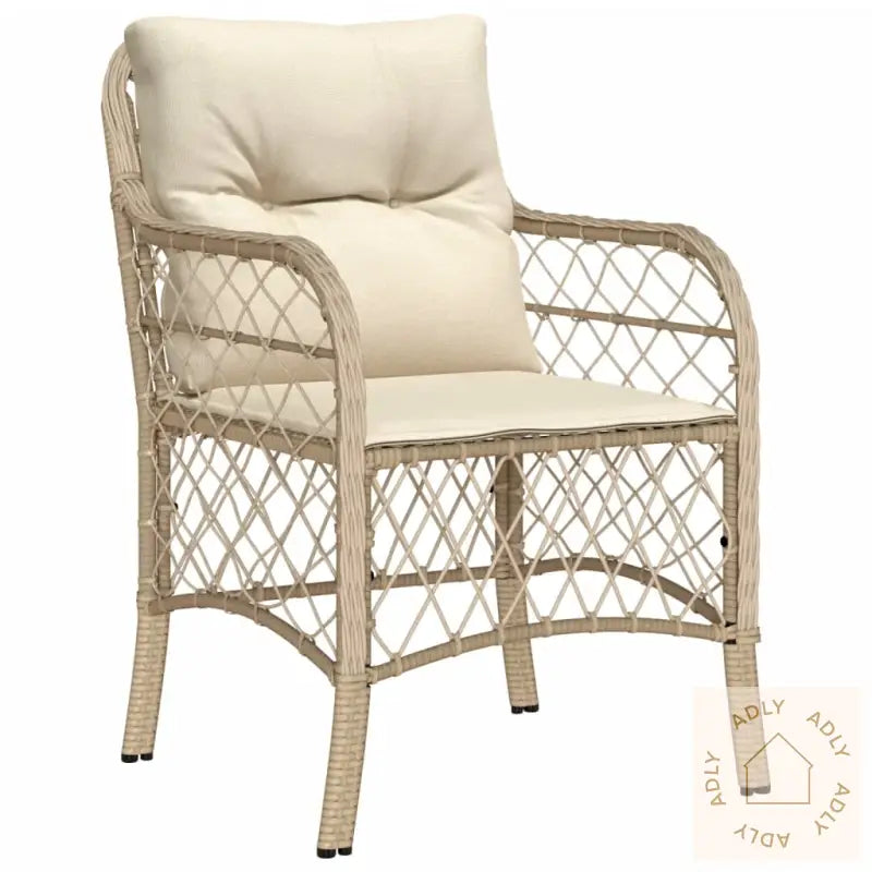 Hagestoler Med Puter 2 Stk Beige Polyrotting