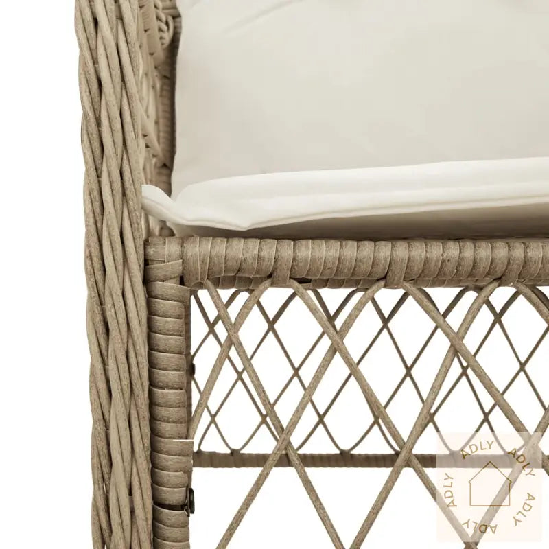Hagestoler Med Puter 2 Stk Beige Polyrotting