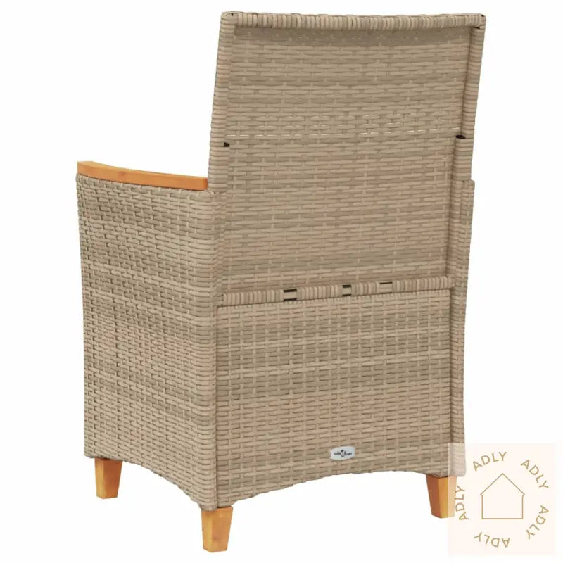 Hagestoler Med Puter 2 Stk Beige Polyrotting Og Heltre