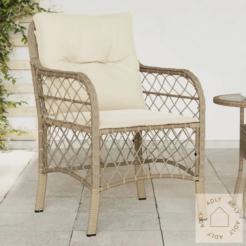Hagestoler Med Puter 2 Stk Beige Polyrotting