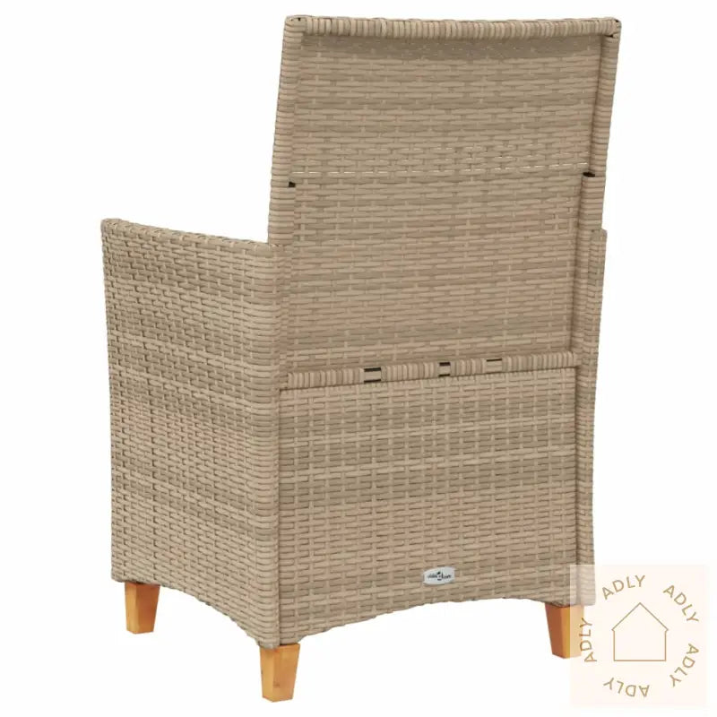 Hagestoler Med Puter 2 Stk Beige Polyrotting Og Heltre
