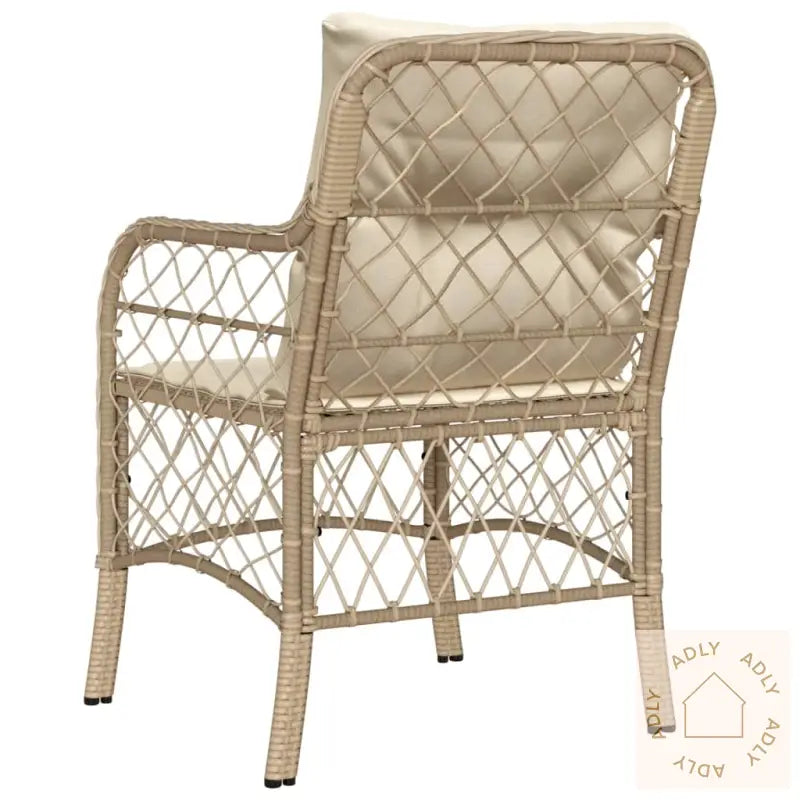 Hagestoler Med Puter 2 Stk Beige Polyrotting