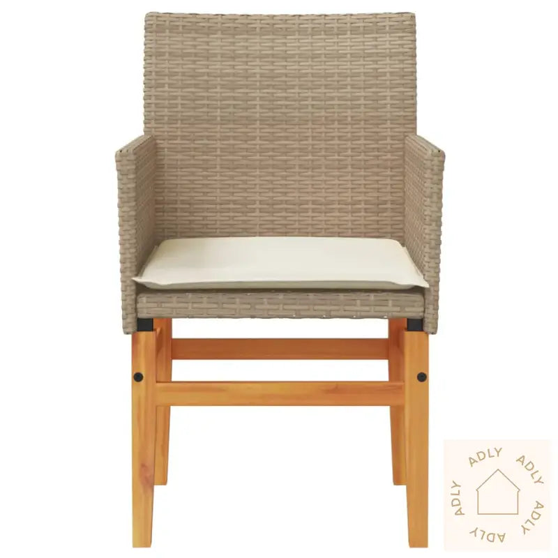Hagestoler Med Puter 2 Stk Beige Polyrotting Og Heltre