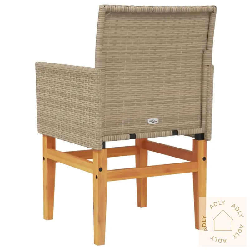 Hagestoler Med Puter 2 Stk Beige Polyrotting Og Heltre