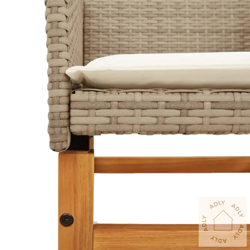 Hagestoler Med Puter 2 Stk Beige Polyrotting Og Heltre