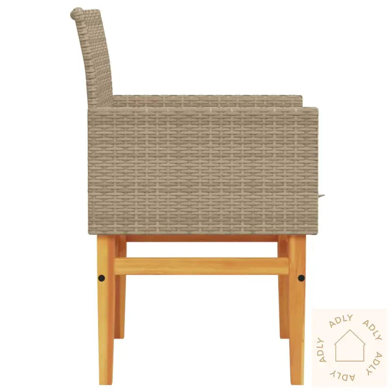 Hagestoler Med Puter 2 Stk Beige Polyrotting Og Heltre