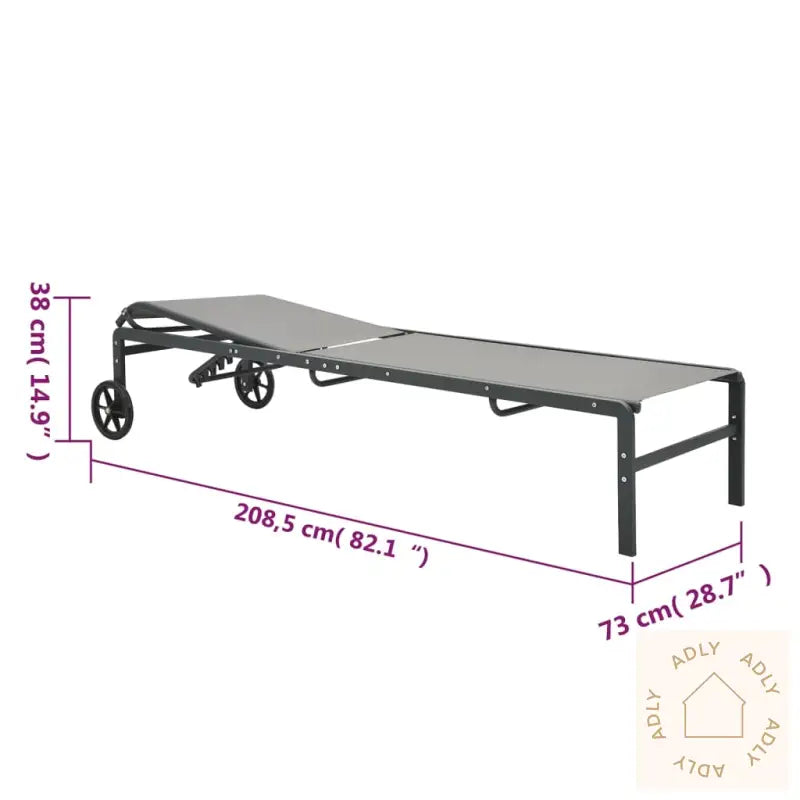 Solsenger 2 Stk Med Bord Textilene Og Stål