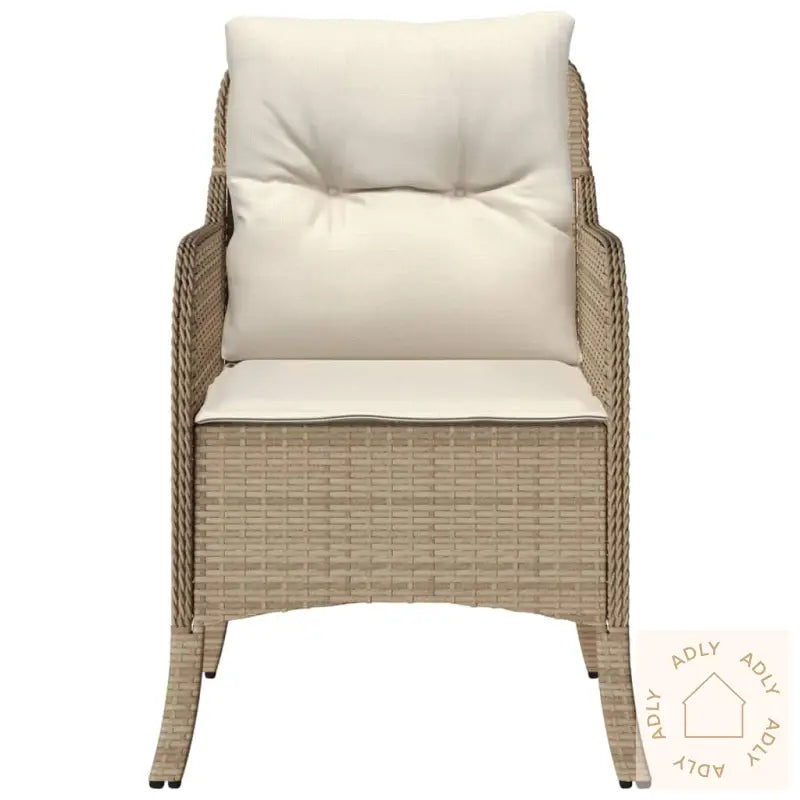 Hagestoler Med Puter 2 Stk Beige Polyrotting