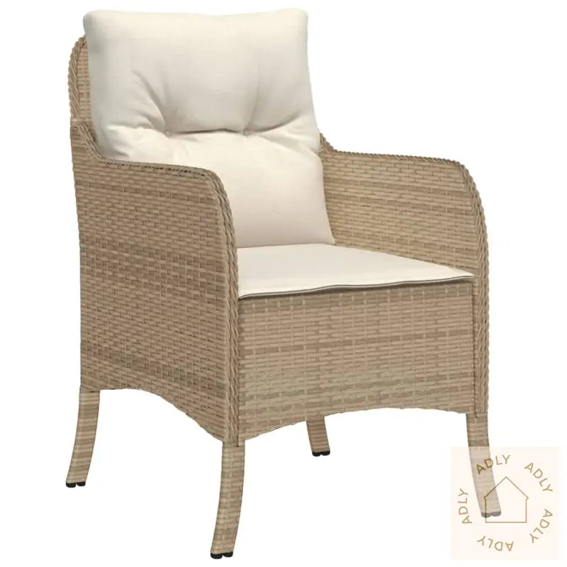 Hagestoler Med Puter 2 Stk Beige Polyrotting