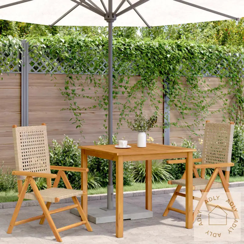 Hagestoler 2 Stk Beige Heltre Akasie Og Polyrotting
