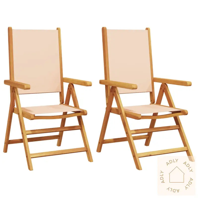 Hagestoler 2 Stk Beige Heltre Akasie Og Stoff