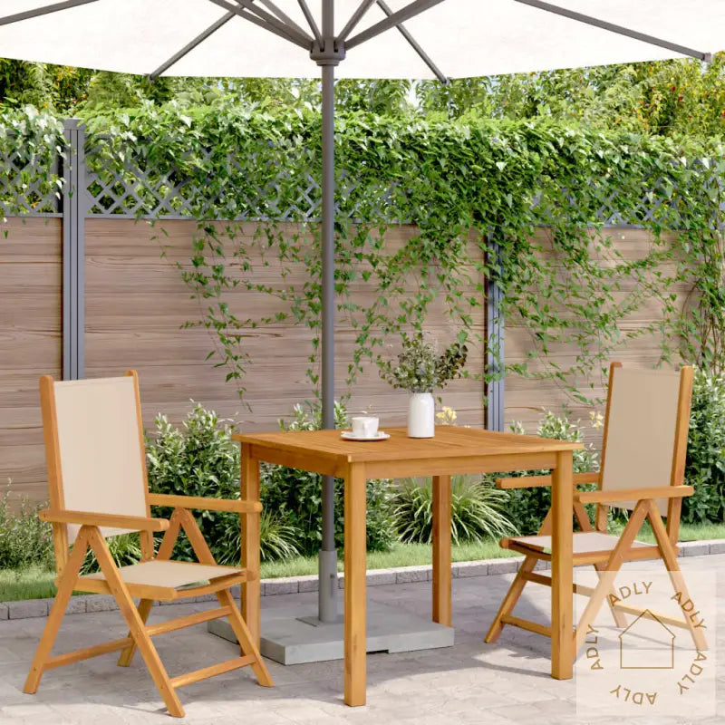 Hagestoler 2 Stk Beige Heltre Akasie Og Stoff