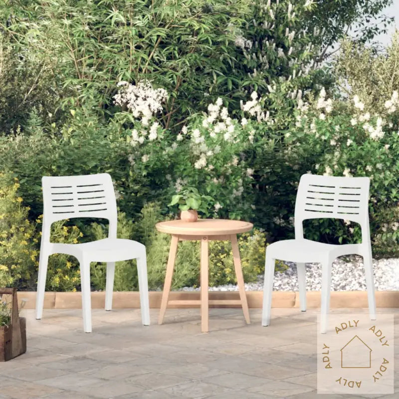Hagestoler 2 Stk Hvit Polypropylen