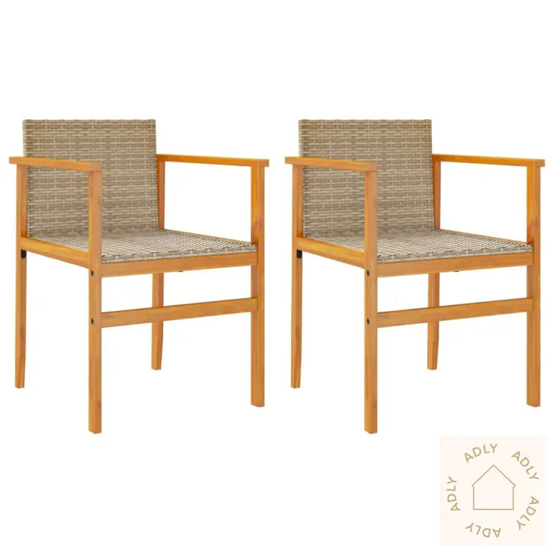 Hagestoler 2 Stk Beige Polyrotting Og Heltre