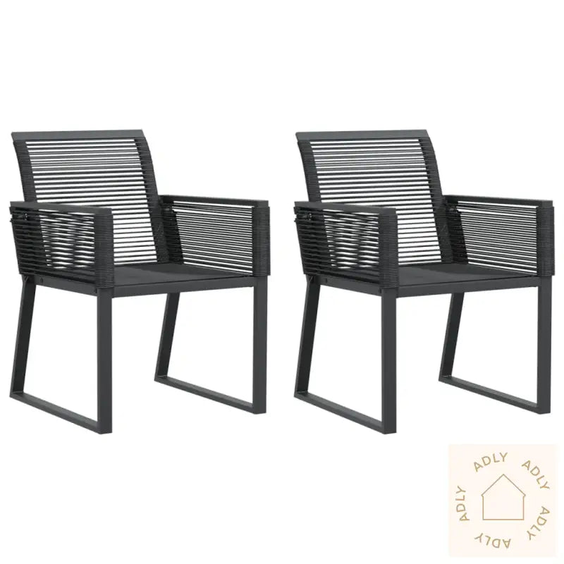 Hagestoler 2 Stk Svart Polyrotting