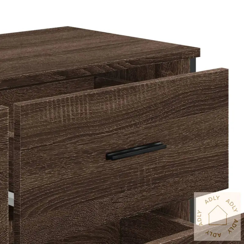 Kommode Brun Eik 91X35,5X74,5 Cm Konstruert Tre