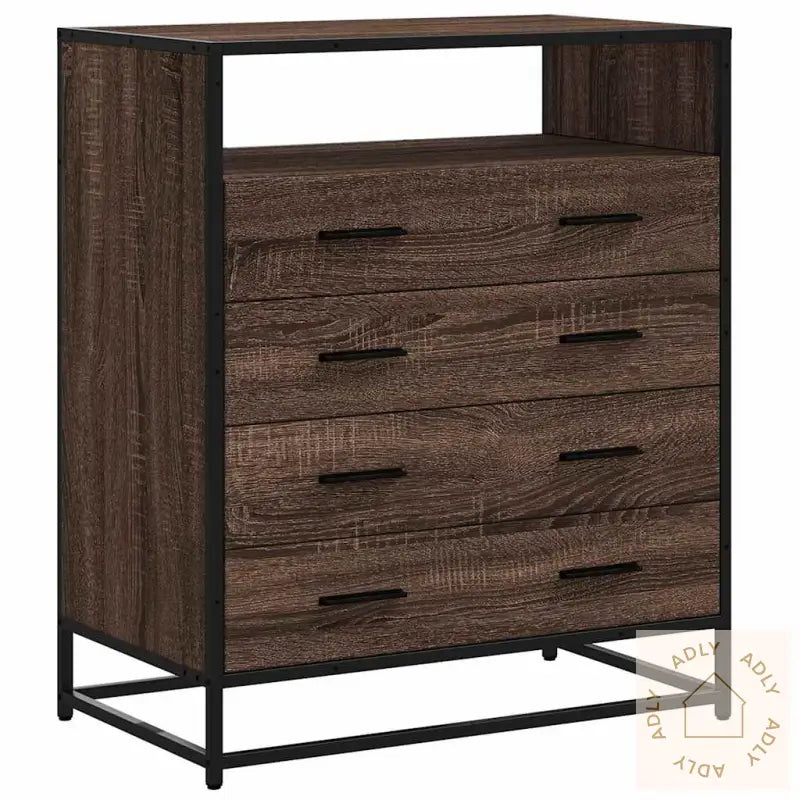 Kommode Brun Eik 70X41X83,5 Cm Konstruert Tre