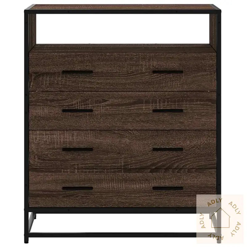 Kommode Brun Eik 70X41X83,5 Cm Konstruert Tre