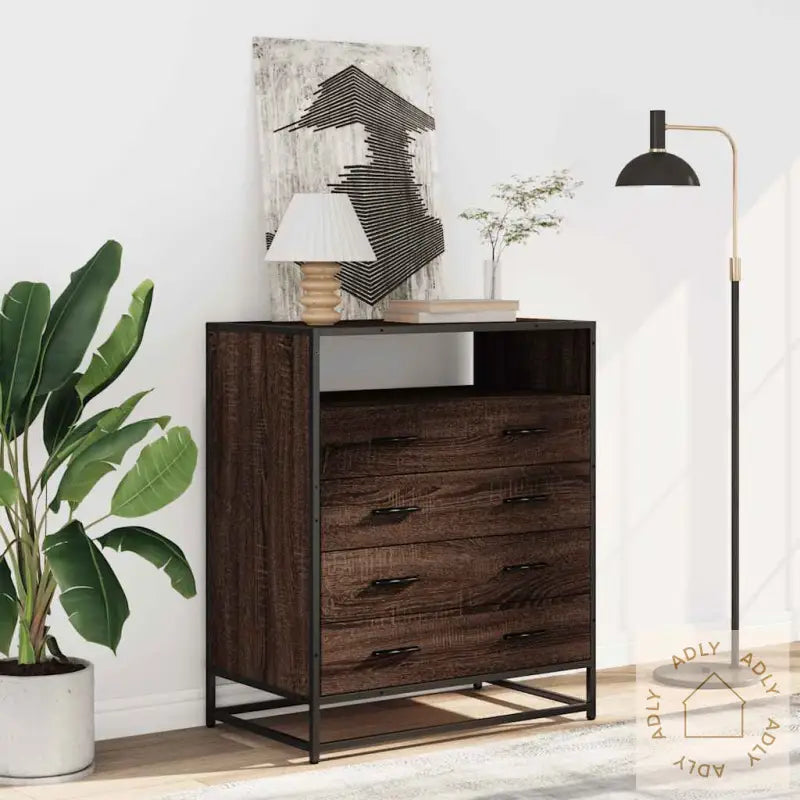 Kommode Brun Eik 70X41X83,5 Cm Konstruert Tre