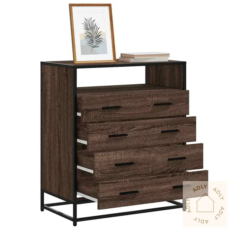 Kommode Brun Eik 70X41X83,5 Cm Konstruert Tre