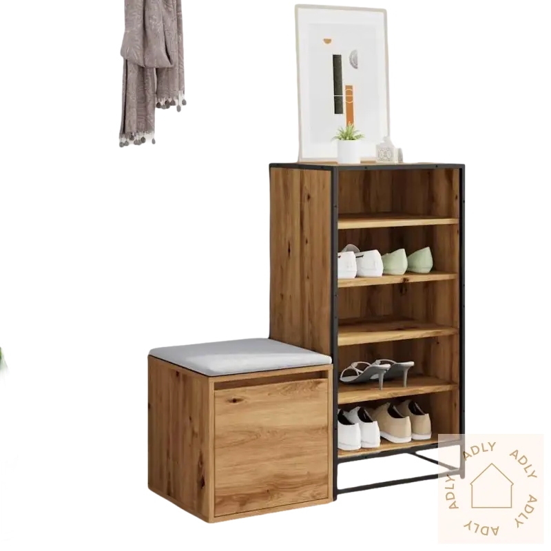 Wooden shoe storage bench og rack i artisan eik moderne til stue og soverom
